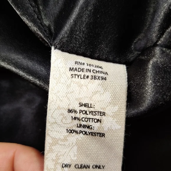 Soft Surroundings Coat Black Chenille Damask PS